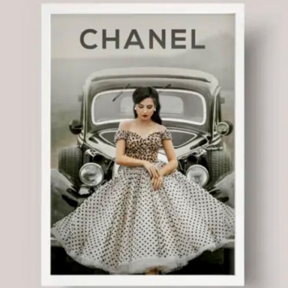 Set 2 Coco Chanel print collection fashion couture Picture Wal Art luxury decor - Picture 1 of 6